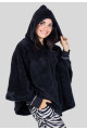 PONCHO CON CAPUCHA NEGRO