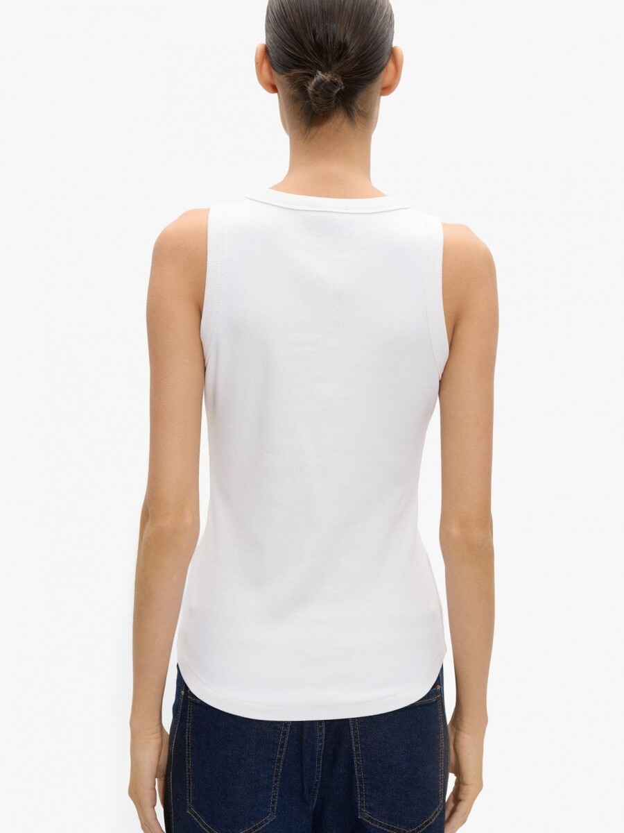 Top Liso De Algodón blanco