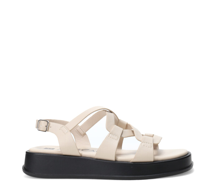 Sandalia SILES con tiras cruzadas Beige