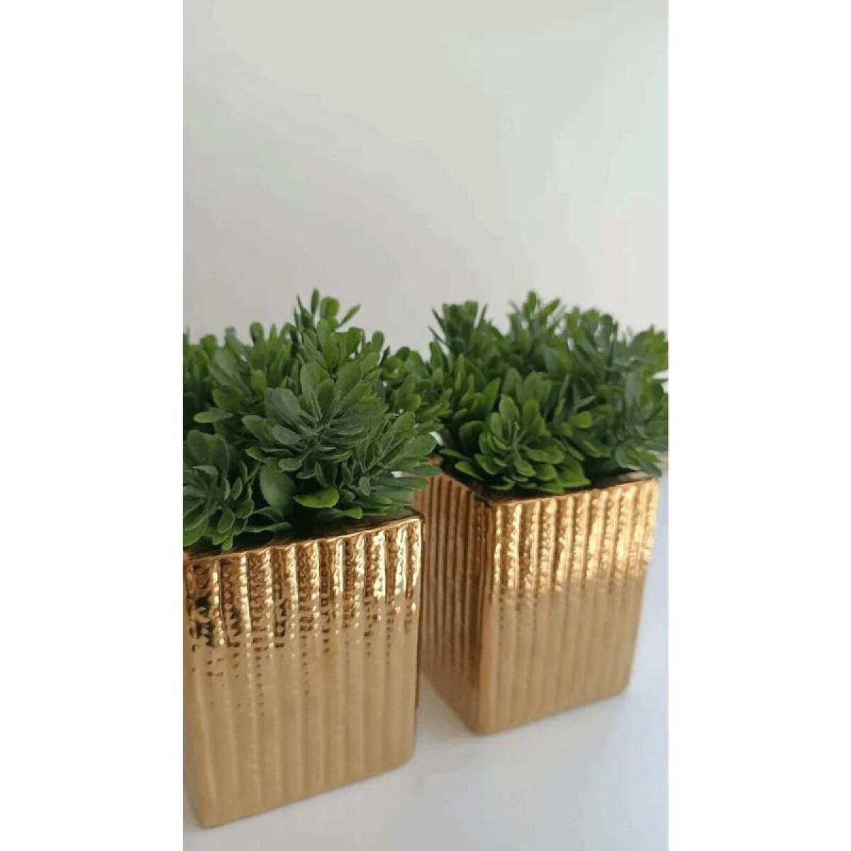 Maceta Decorativa Rectangular - Dorado 