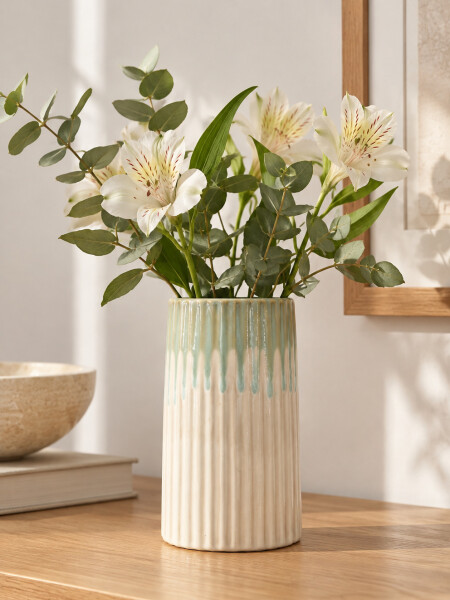 FLORERO BICOLOR OFF WHITE