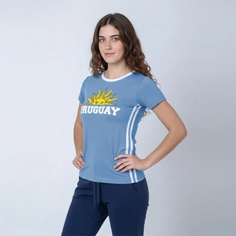 Camiseta Dama Sol Uy Celeste CE-DASOLUY-18 Talle S CELESTE