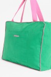 Bolso con vivos en contrastes verde