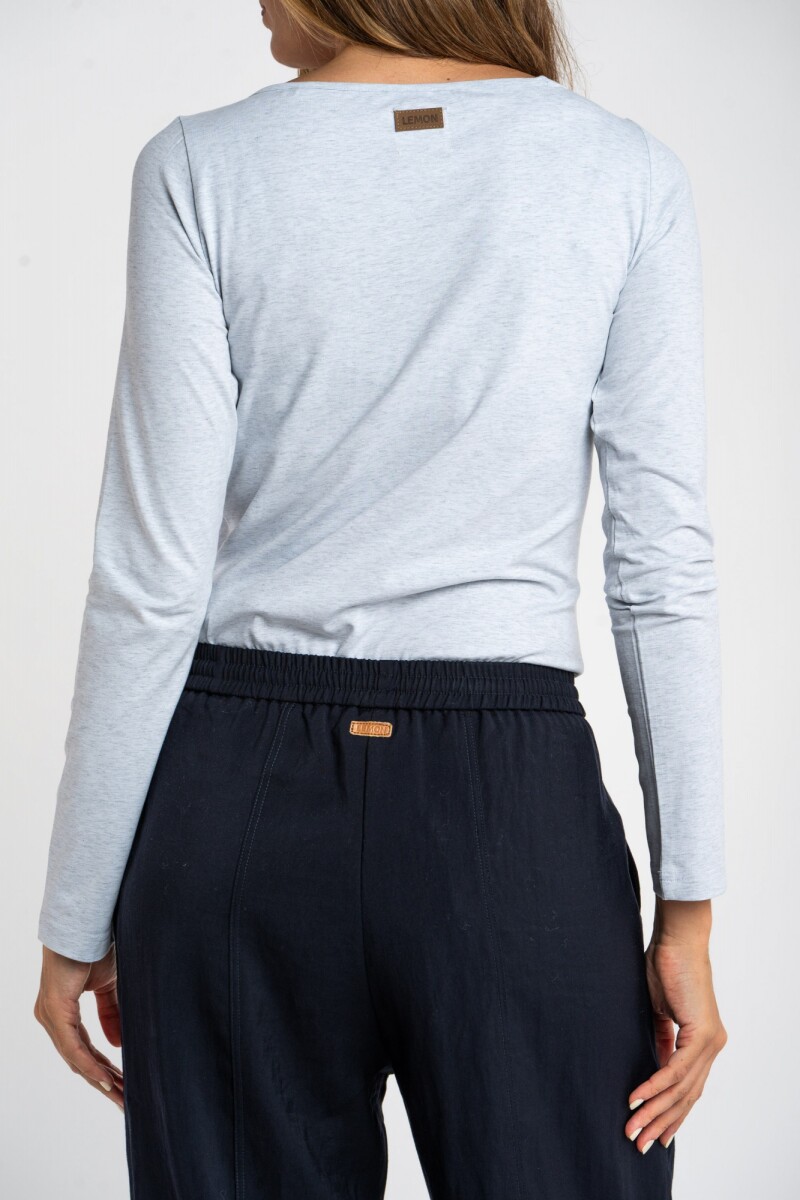 Remera Algodon Elastano Gris Melange