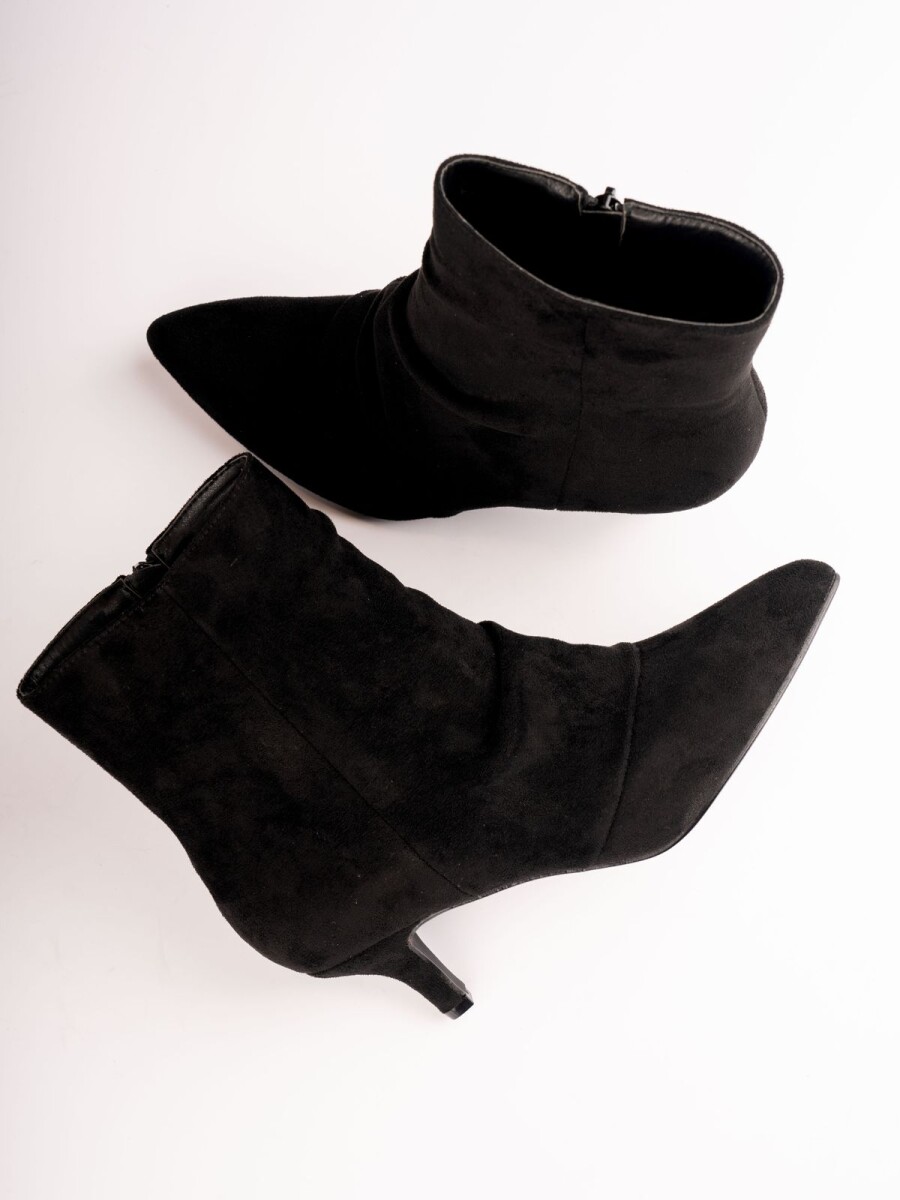 Botin gamuza con frunce - Negro 