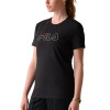 Fila Remera Manga Corta Basic Outline Negro/blanco/rojo Mujer Negro-blanco