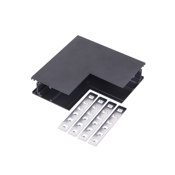 Conector L vertical p/riel magnetico negro ZU0514