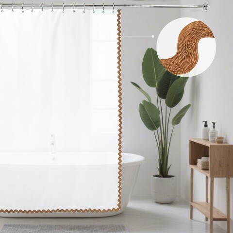 Cortina de baño Ondas marrón
