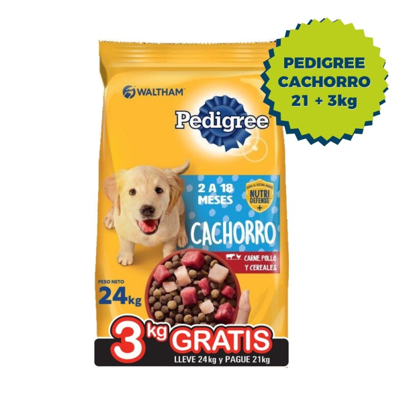 PEDIGREE PERROS CACHORROS 21 + 3 KG DE REGALO