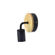 Aplique Pared Nordico Metal Madera Vintage Negro