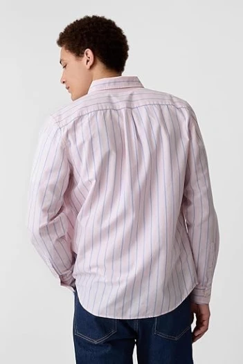 Camisa Standard Oxford Hombre Pink Blue Stripe