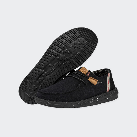 Calzado Hey Dude Wendy Washed Canvas Negro