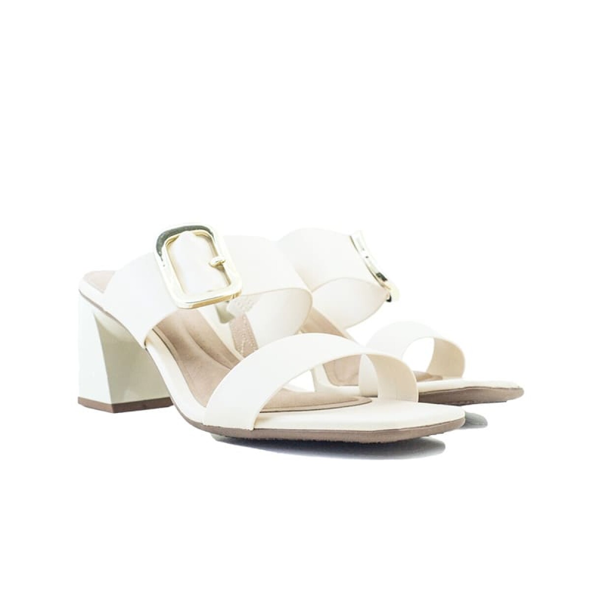 Sandalias Beira Rio tira ancha c/hebilla de Mujer - 8471.101-9569 - Crema-oro 