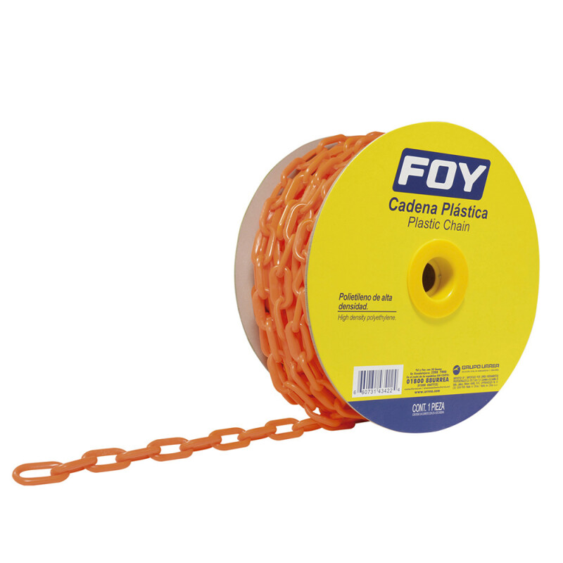 Cadena Plast.foy 1/4" X Mt Naranja Cadena Plast.foy 1/4" X Mt Naranja