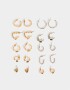 Aros Argollas Set Metal Aros Argollas Sets - Combinacion Bicolor