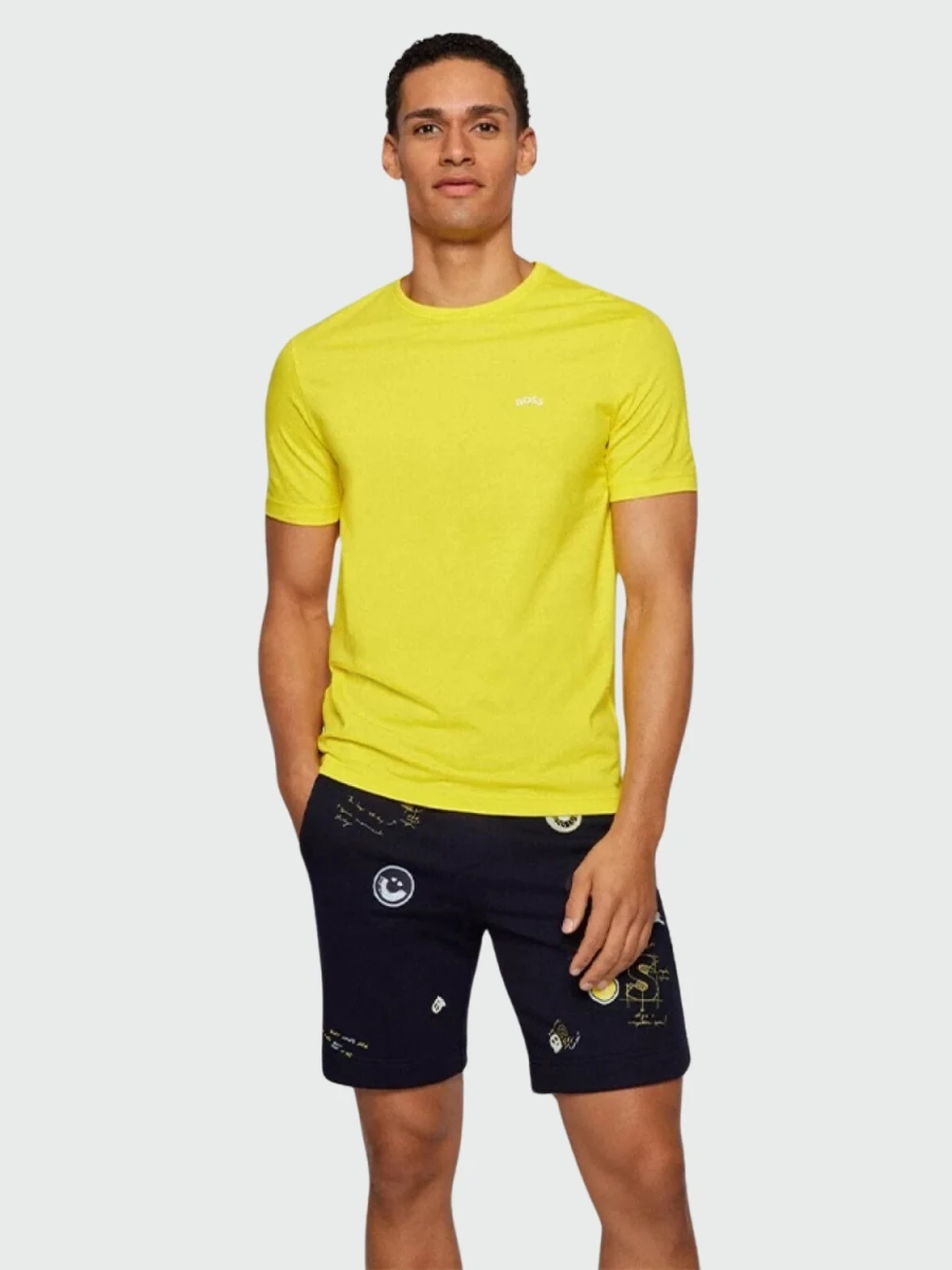 BOSS -Remera básica de algodón, regular fit, TEE CURVED 