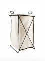 CESTO METAL PLEGABLE CON TELA PARA ROPA SUCIA NEGRO (V)