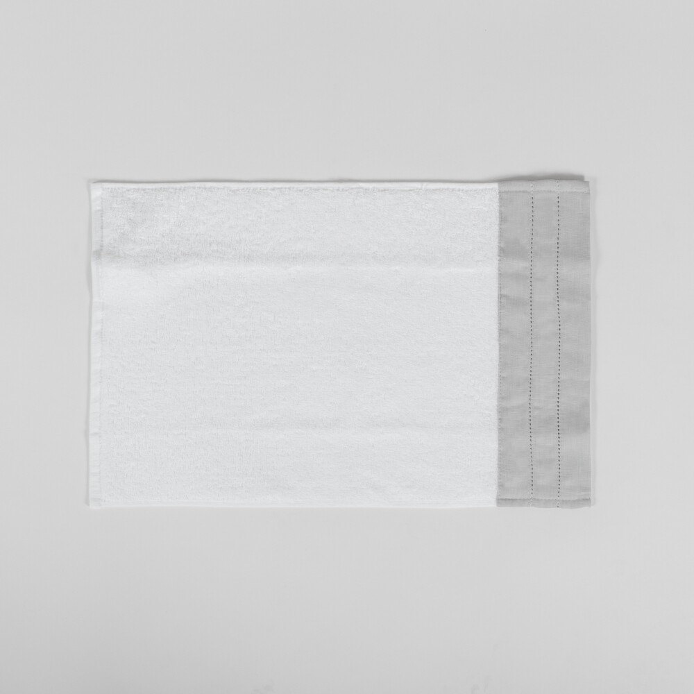 Toalla Finezza Lino Blanco con Gris Social