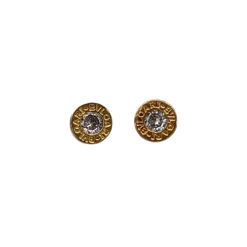 Caravanas bulgari - plata 925 con doublé en oro - zirconia - CA8458 conpiedra
