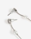 Aros Colgantes Largos Perlas Aros Largos Perlas - Plateado Rodio