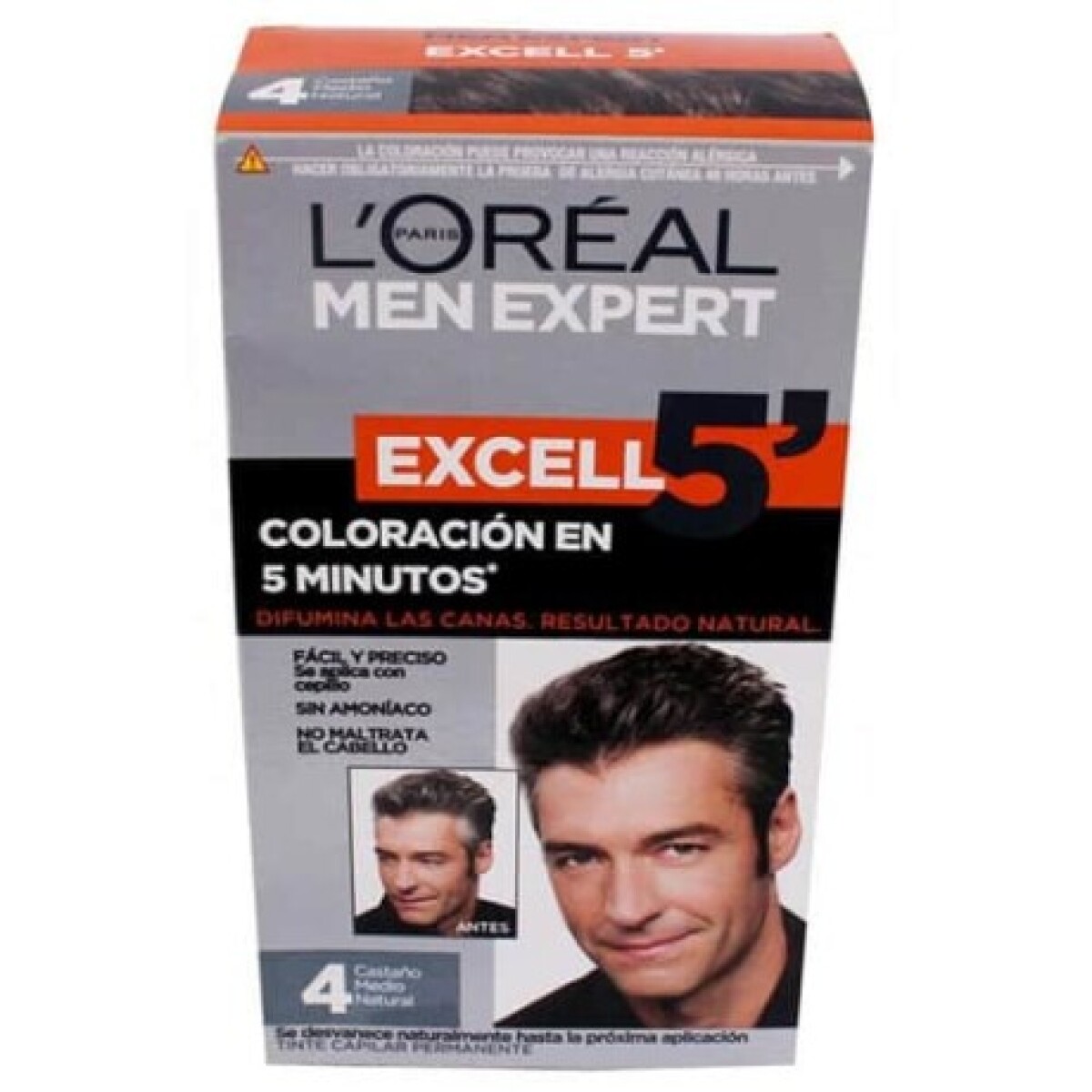 Tinta Excell 5’Men Nº4 Castaño Medio Natural | Coloración Natural y Uniforme