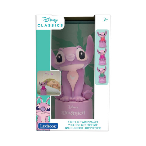Veladora 3D con Luz LED y Parlante Lexibook 13 cm Stitch Rosa