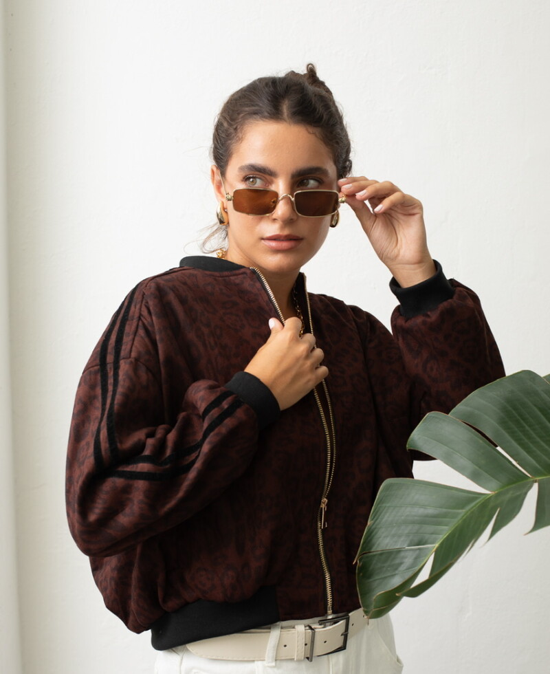 Campera Print gamuza (PRE VENTA) bordó