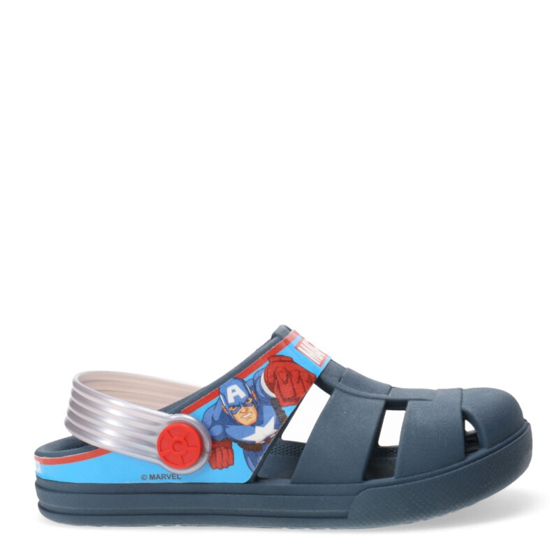 Sandalias Infantiles Marvel Revolution Capitan America Kids Azul - Plateado