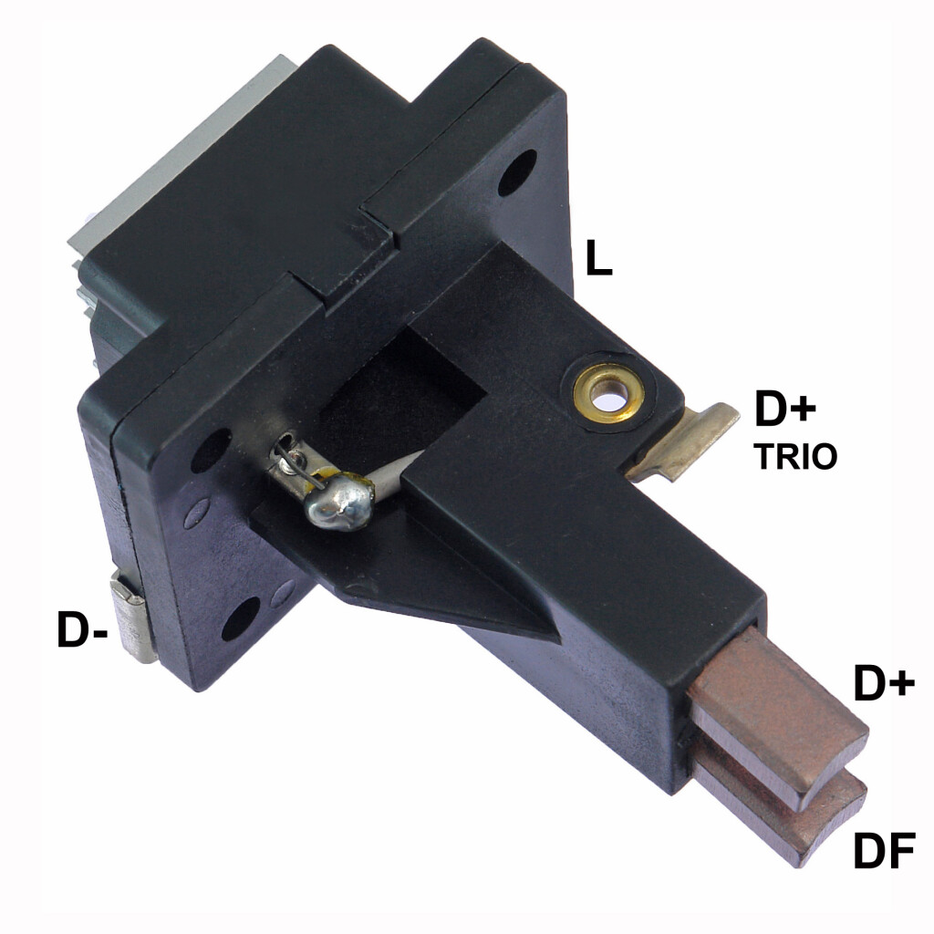 Regulador de voltaje con porta carbones