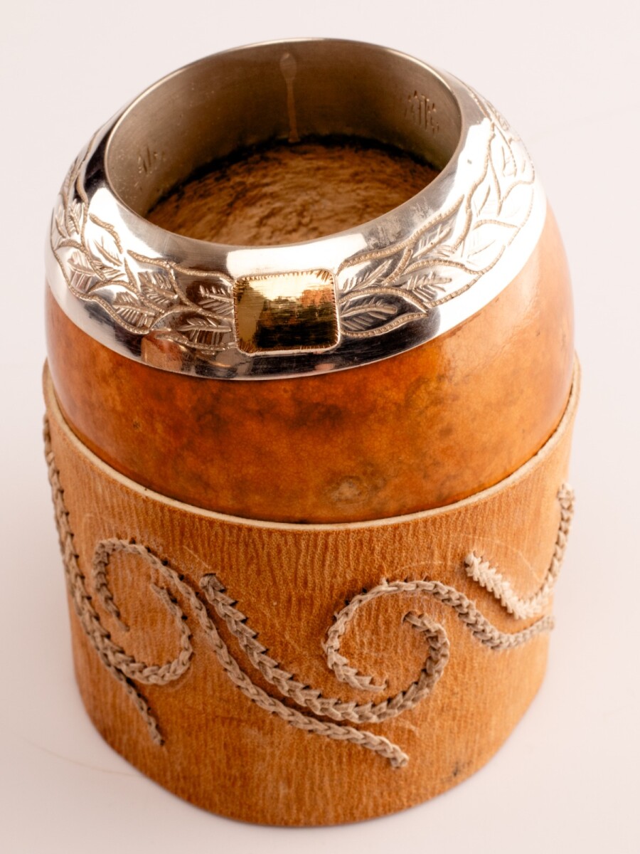 Mate porongo Plata y Oro - M25 