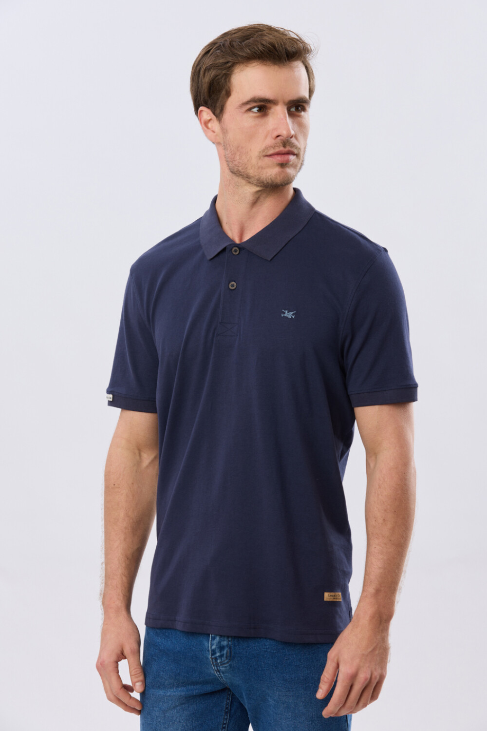 REMERA POLO LISA JERSEY Azul Oscuro