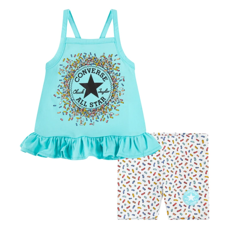 Conjunto Peplum Tank & Printed Bik de Niña Blanco
