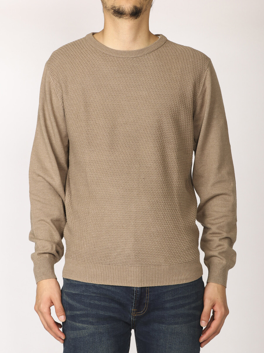 SWEATER HARRINGTON LABEL - Beige 