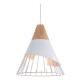 Lampara Nordica Conica Metal Y Madera Columbus Blanco