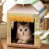 Casa Para Gato x2 Rascador Interno Carton Caja Mascota Cucha Casa Para Gato x2 Rascador Interno Carton Caja Mascota Cucha