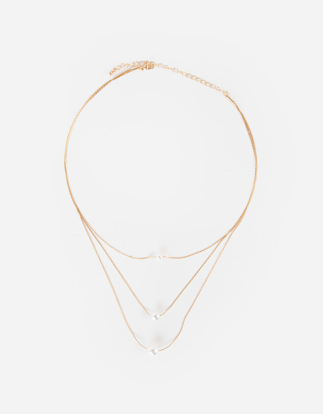 Collares Cortos Con perlas Collar Corto Con Perlas - Dorado