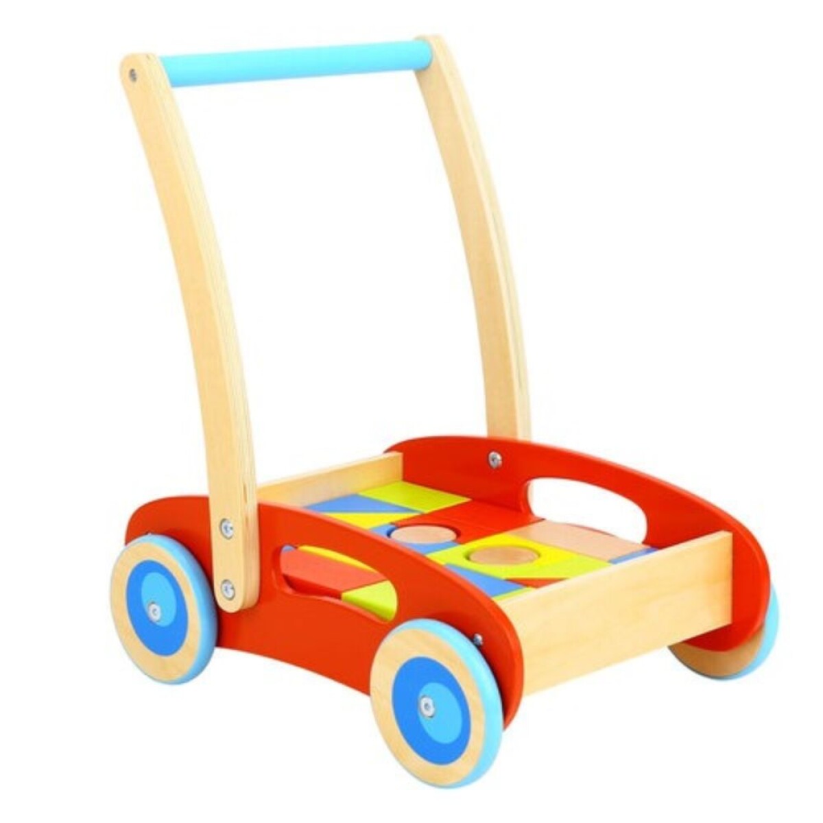 Carrito caminador con bloques de madera - Carrito Caminador Con Bloques De Madera 