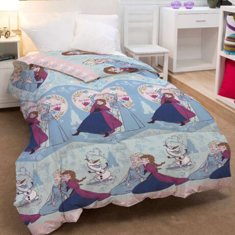 Colcha Infantil Frozen 1 Plaza 100% Microfibra Menta