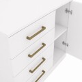 COMODA 4 CAJONES 1 PUERTA ROMENIA - BLANCA COMODA 4 CAJONES 1 PUERTA ROMENIA - BLANCA