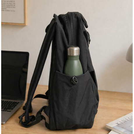 Mochila con bolsillo exterior para viaje Negro