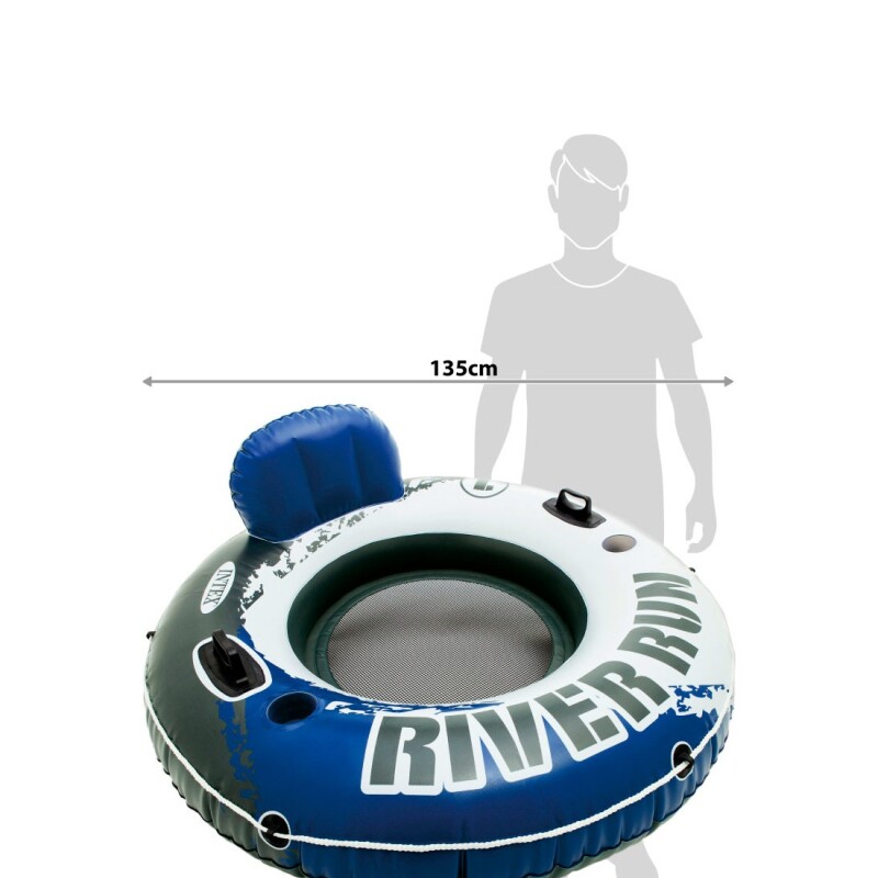 INTEX GOMON INFLABLE C/RESPALDO + POSAVASOS 135 CM DE DIAMETRO RIVER RUN I Intex Gomon Inflable C/respaldo + Posavasos 135 Cm De Diametro River Run I