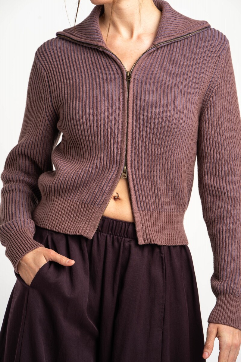 Campera Tejida Algodón - Malva 