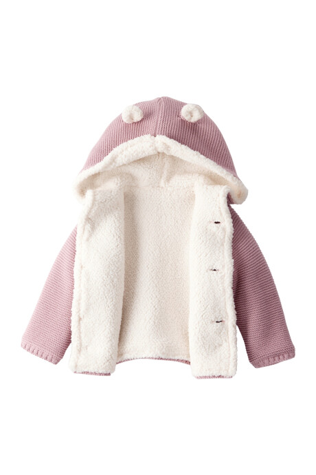 Saco de algodón, con forro de sherpa, rosado Saco de algodón, con forro de sherpa, rosado