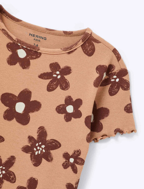 BLUSA INFANTIL ESTAMPADA MARRÓN