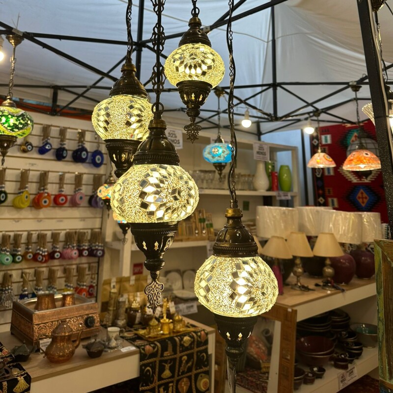 ARAÑA VITRAUX 4 LUCES TM12 Blanco