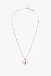 Collar dije cora rosa plateado