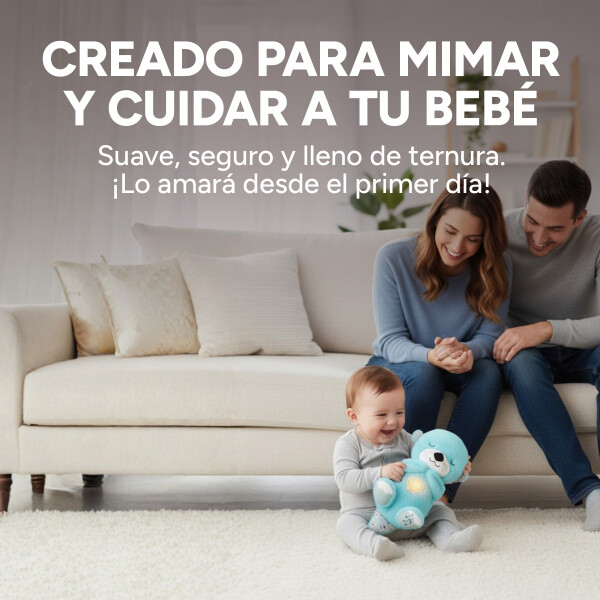 Peluche Nutria Bebé Respira Y Relaja Dormir Niño Tendencia Variante Color Celeste