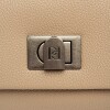 Cartera al hombro Leisure en efecto cuero graneado Taupe