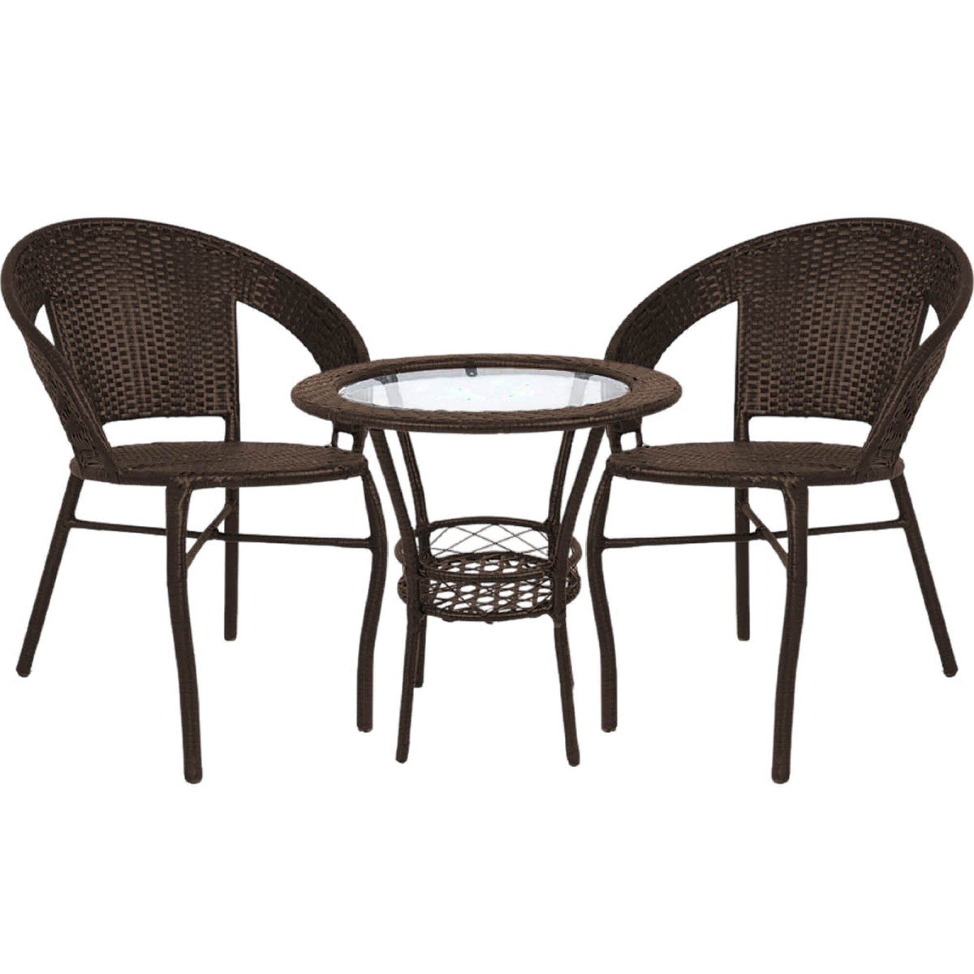 Set Juego De Jardín Mesa Sillas Rattan Exterior Marron — El