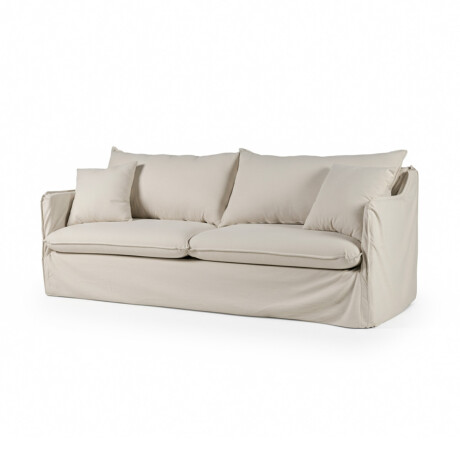 Sofá Snow con Funda - Tela Rústica - 3 cuerpos TD5260-1635 (Beige)